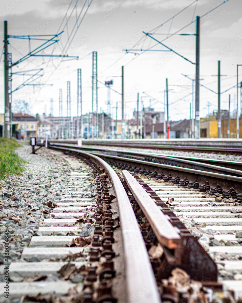 railroad tracks in the distance