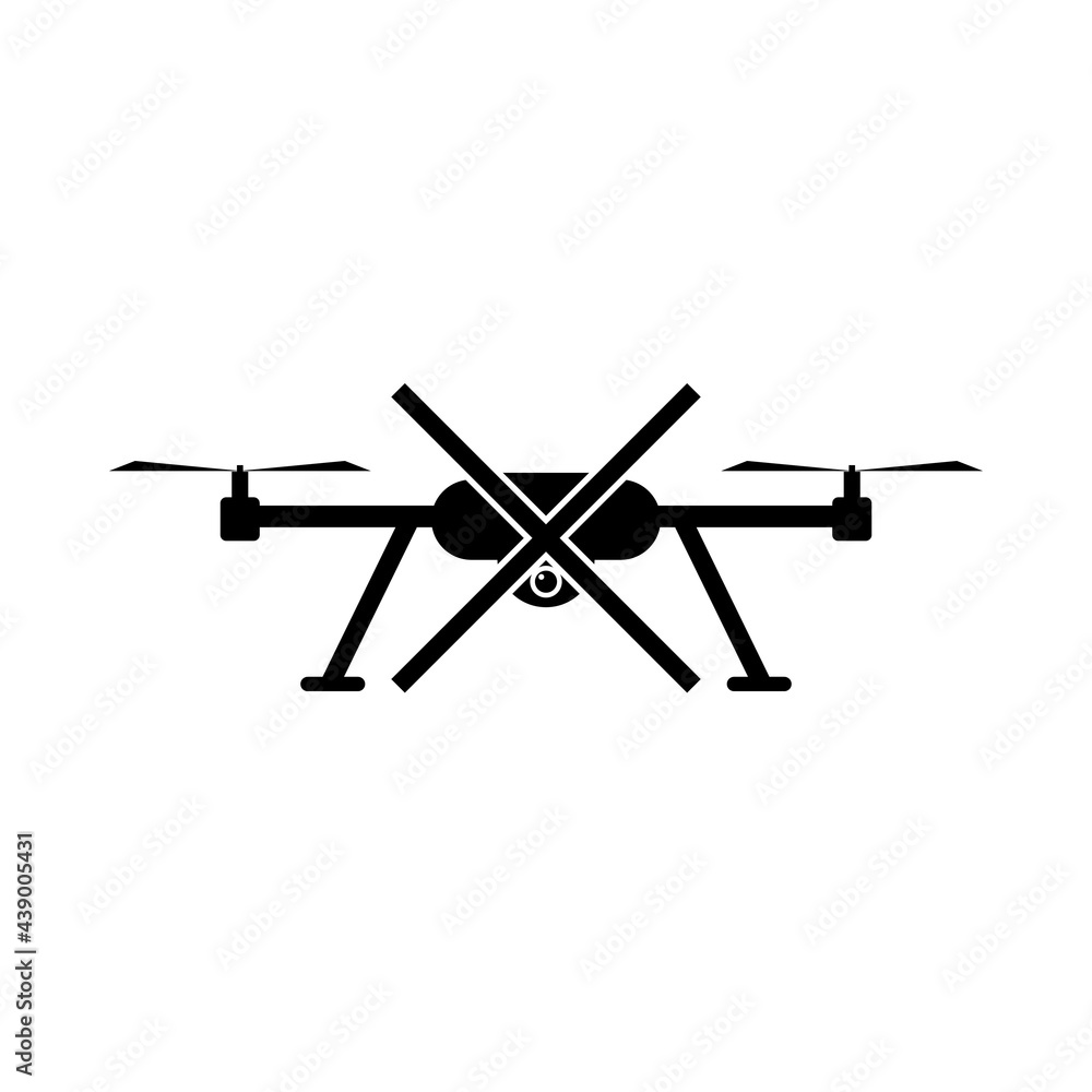 Drones not allowed icon isolated on white background Drones not allowed icon isolated on white background