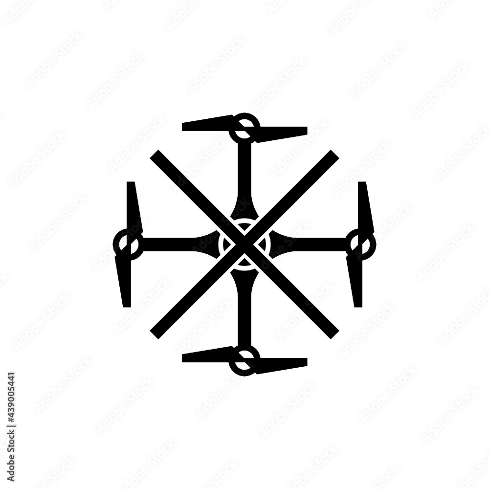 Drones not allowed icon isolated on white background Drones not allowed icon isolated on white background