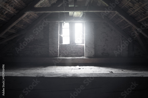 light dark old attic room building