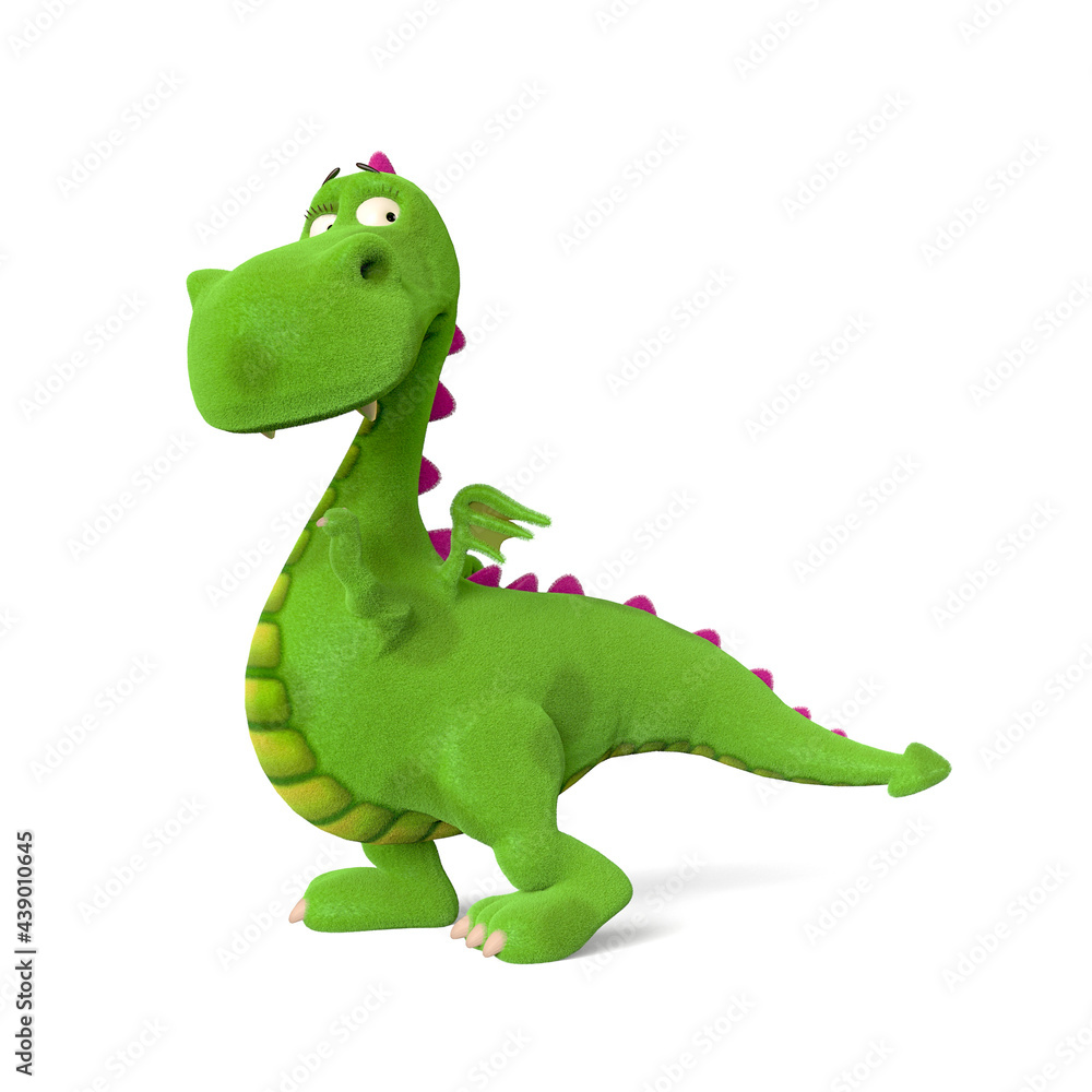 Fototapeta premium dinosaur cartoon is looking back in doubt