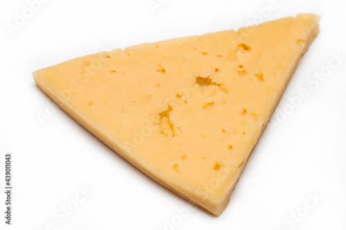 slices of cheese isolated on white background