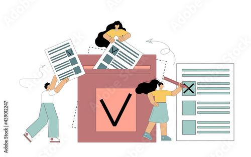 Democracy elections. Vote. People vote during elections. Freedom of expression of will. Constitutional law.