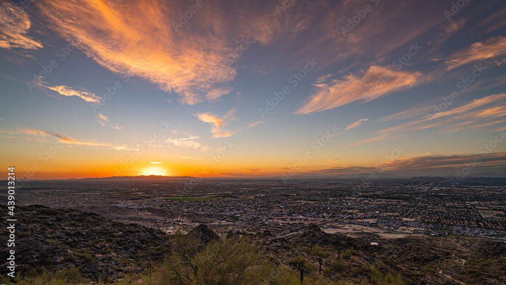 Sunset from South Mountain looking over Phoenix 