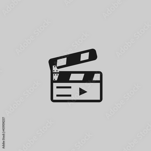 clapper board icon flat design