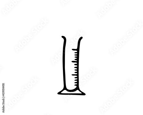 Drawing of a measuring cylinder, vector illustration