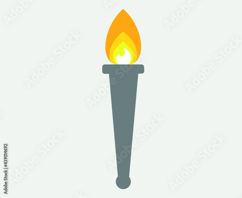torch fire flame illustration design abstract with Background Gray