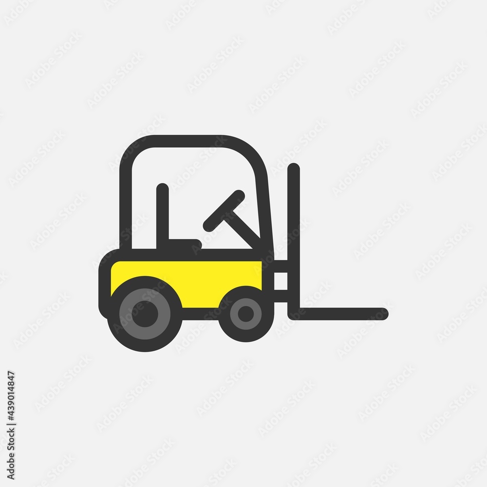 Forklift flat icon Single high quality outline symbol