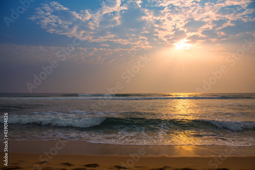 Sunset on the ocean  golden time
