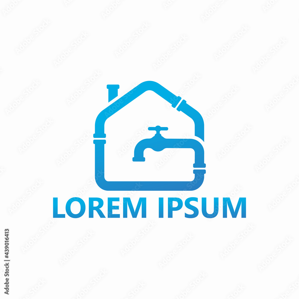 Plumbing house logo template design Plumbing house logo template design