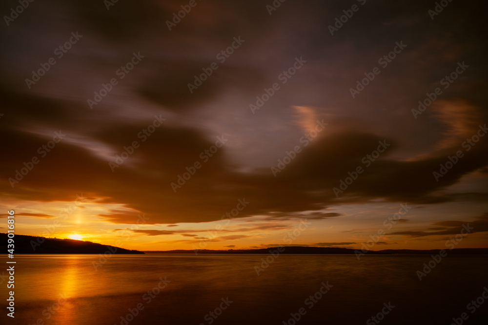Sunset by Lake Mjøsa.