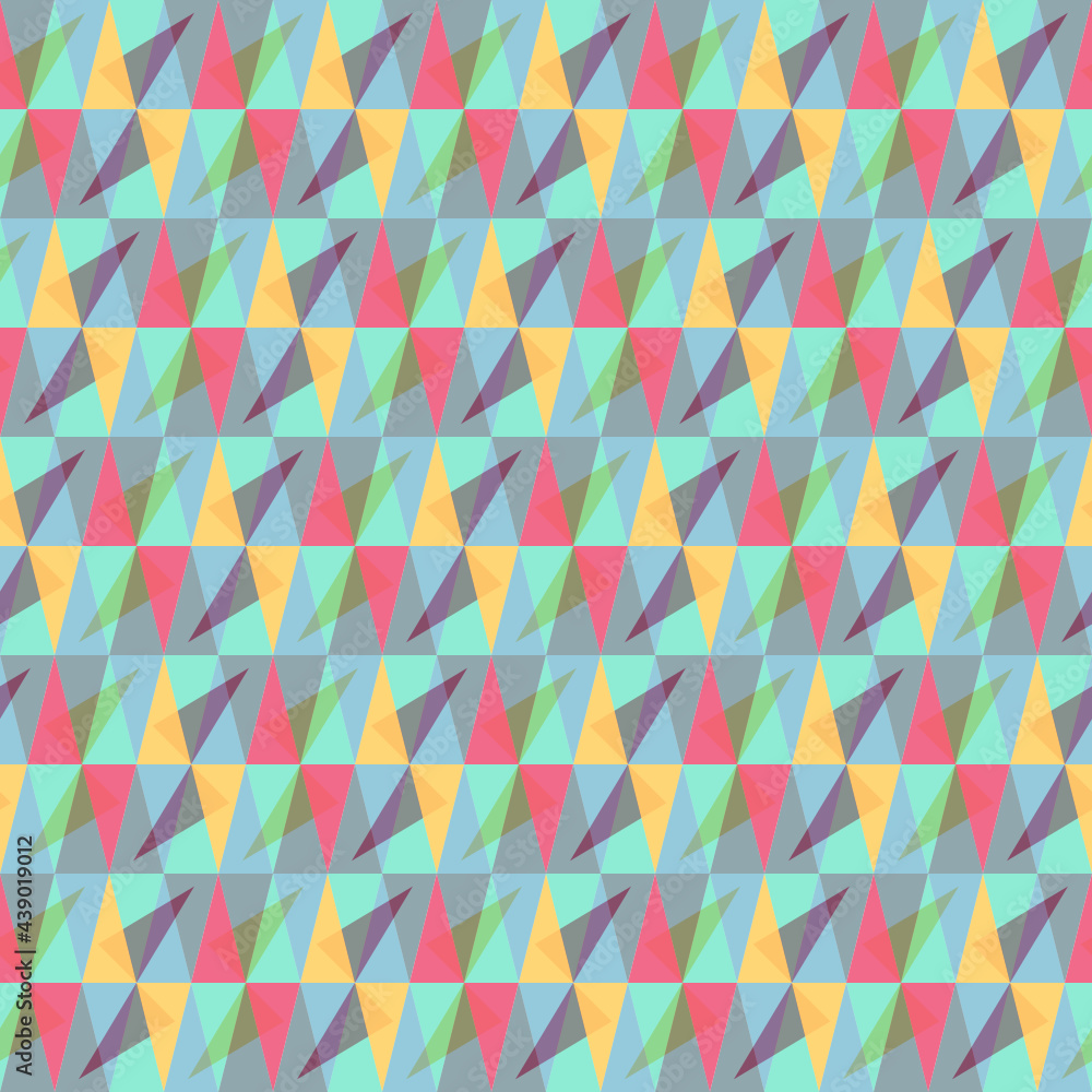 Patrón de triángulos translúcidos coloridos y abstractos