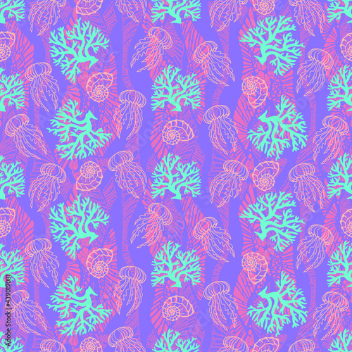 Spring-summer collection vector seamless pattern. Vivid palette  lollypop colors. Fashion textile print.