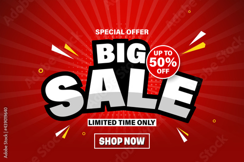 Big sale banner template design for web or social media.