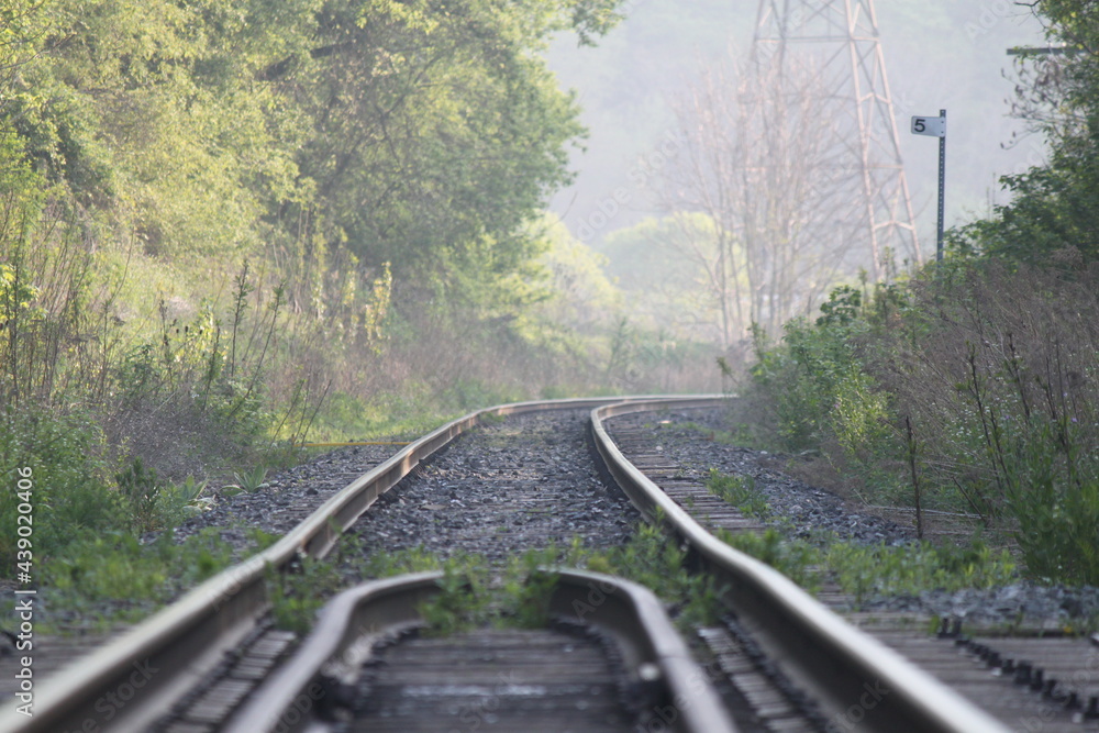 railway in the morning railway in the morning