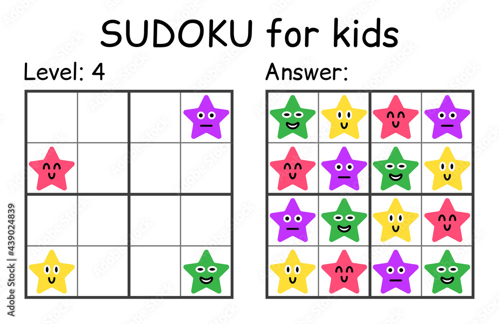 Fototapeta premium Sudoku. Kids and adult mathematical mosaic. Kids game. Magic square. Logic puzzle game. Digital rebus