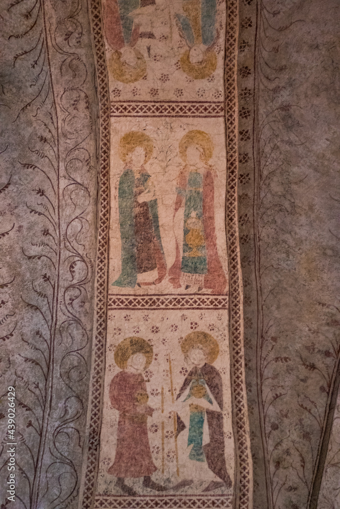 Wall paintings, frescoes and Christian art at the Church of Old Uppsala (Gamla Uppsala Kyrka)