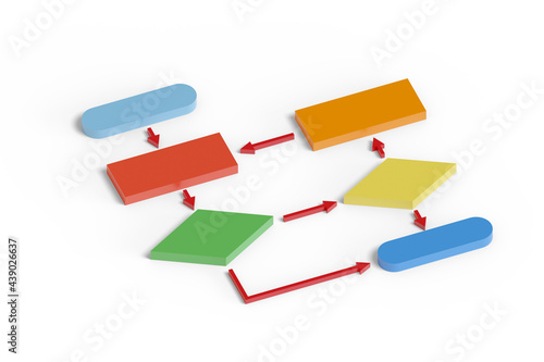 Free Download Colorful flow chart in three dimensions. 3d illustration. - GFXLoad
