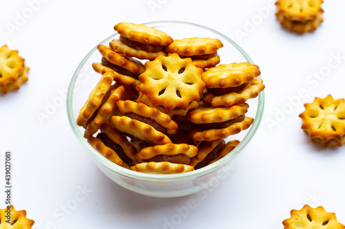 Pineapple Biscuits isolated on white background.