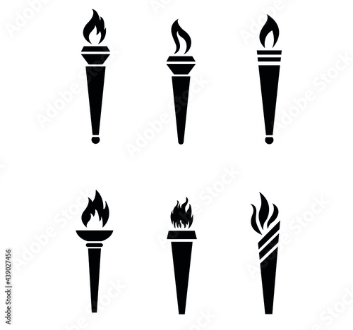 design torch Black Collection symbol flame abstract illustration vector on Background  © belkas