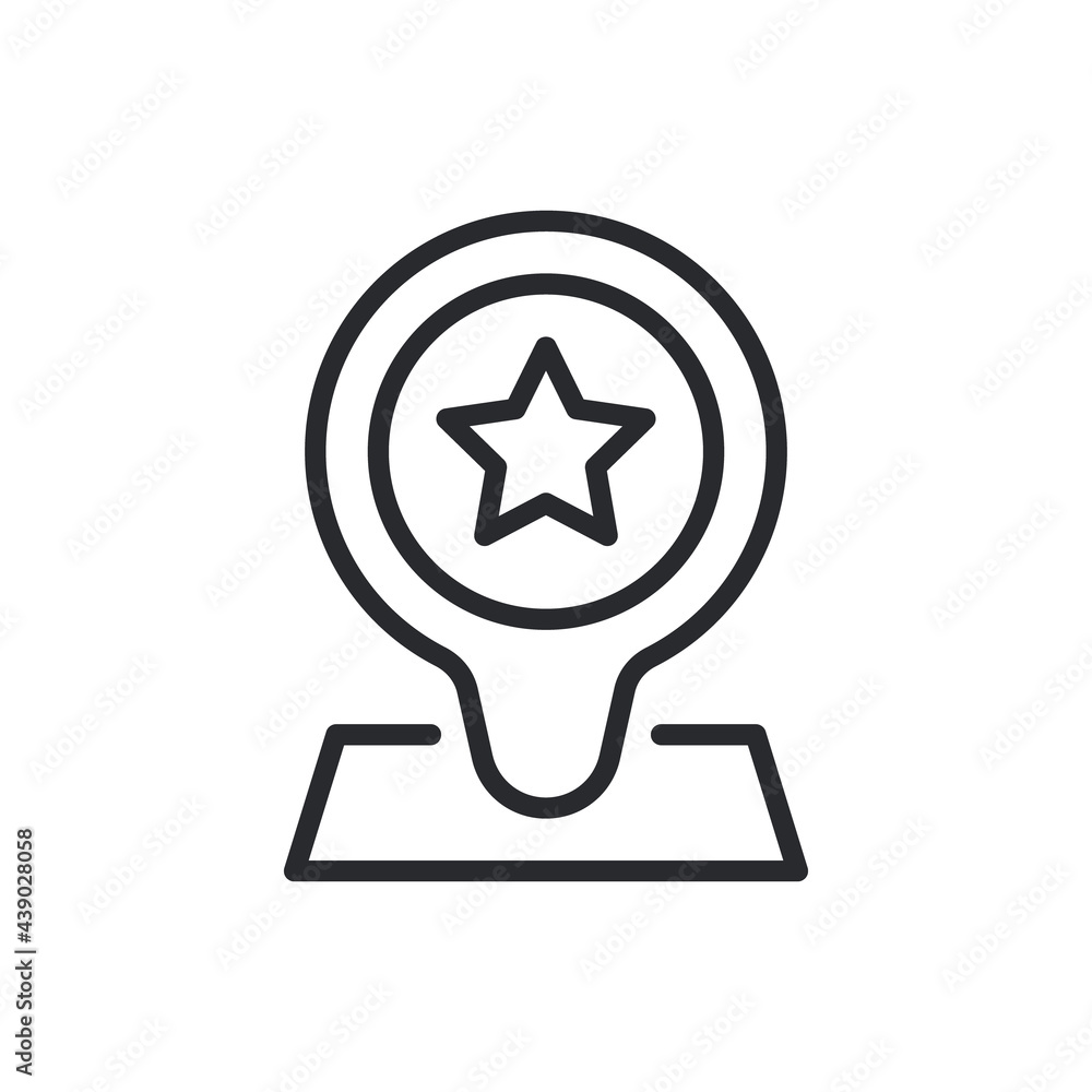Location of best place colored icon. Speech bubble with star, like, rating, positive feedback symbol Location of best place colored icon. Speech bubble with star, like, rating, positive feedback symbol