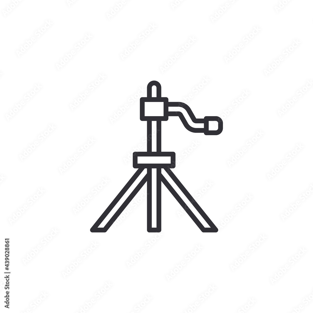 Black line Tripod icon isolated on white background. Vector Illustration. Builder tripod icon, outline style Black line Tripod icon isolated on white background. Vector Illustration. Builder tripod icon, outline style