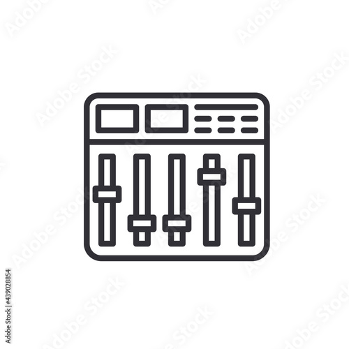 Volume equalizer icon, outline style. Audio Mixer Icon. vector illustration