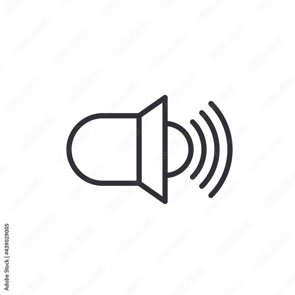 toa loudspeakers icon vector design element logo template. Bullhorn, electric megaphone - Line art icon for apps and websites. Electric megaphone with sound icon toa loudspeakers icon vector design element logo template. Bullhorn, electric megaphone - Line art icon for apps and websites. Electric megaphone with sound icon