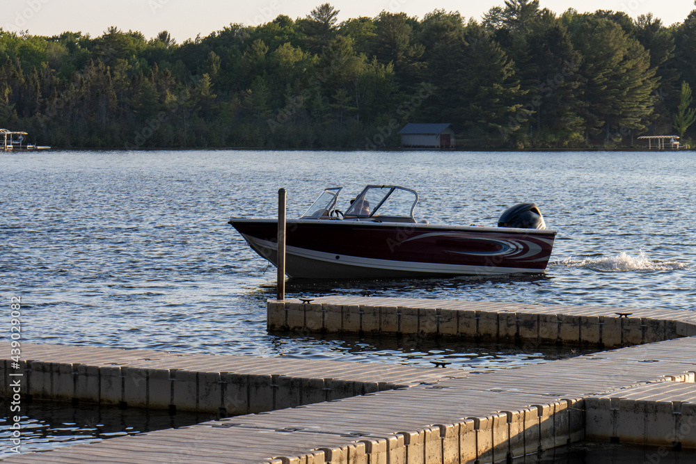 motor boat on the lake motor boat on the lake