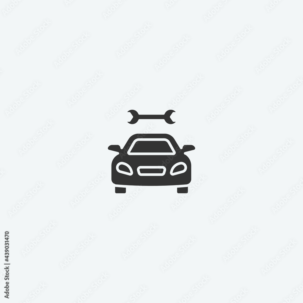 Car repair vector icon illustration sign