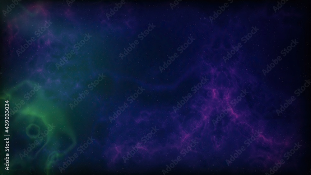 Space Flight Into A Star Field In Galaxy Clouds And Lightning Nebula