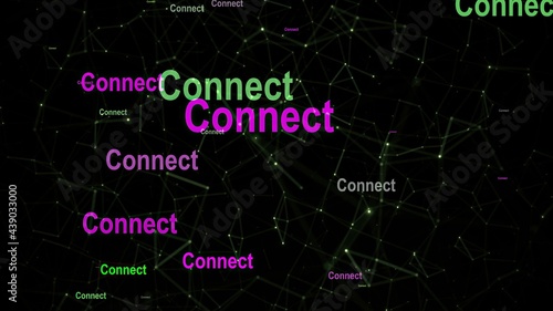 Connect text against technology background