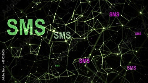 SMS text against abstract  background