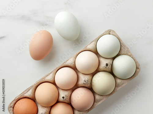 fresh raw bio eggs photo