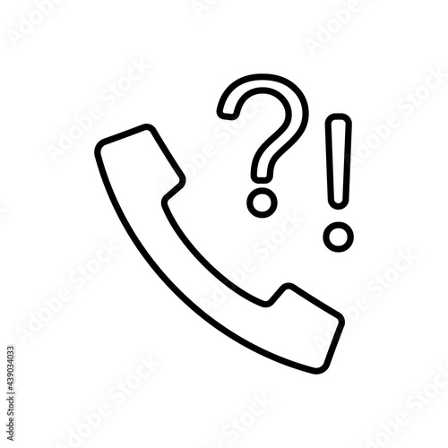 WebPhone simple line flat icon, telephone support symbol. Call us concept. Ve...