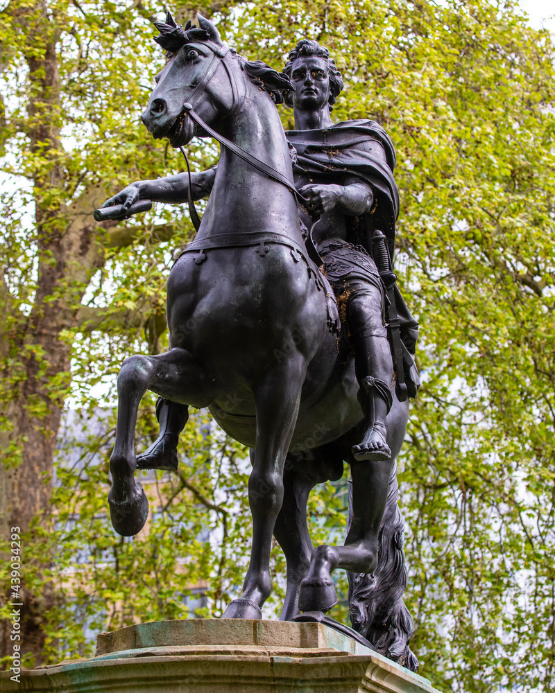 King William III Statue in St James's Square in London King William III Statue in St James's Square in London