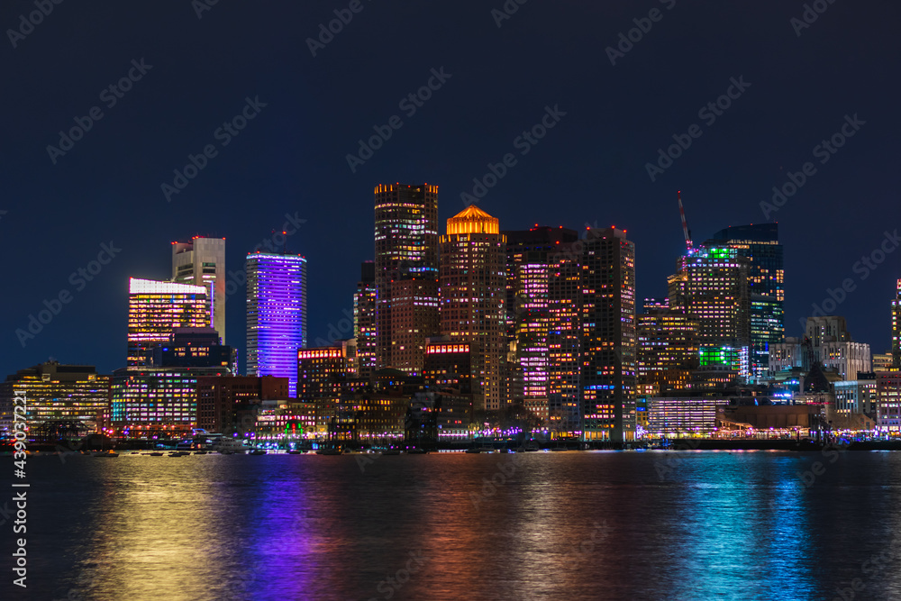 Fototapeta premium boston city skyline at night