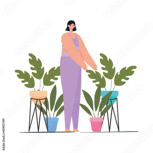 beautiful woman practicing yoga