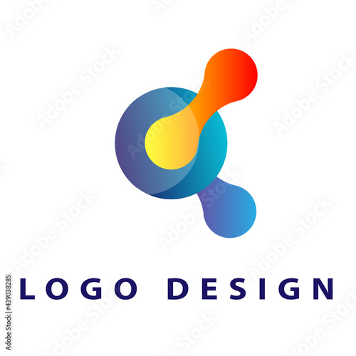 Abstract Initial Letter C an O Linked Logo. Blue Gradient Circular Rounded Infinity Style with Connected Dots. Usable for Business and Technology Logos. Flat Vector Logo Design Template Element.icon
