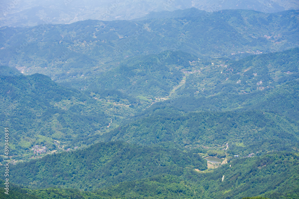 Fototapeta premium Early summer scenery of Dabie Mountain Bodao Peak Scenic Area in Luotian, Huanggang, Hubei, China