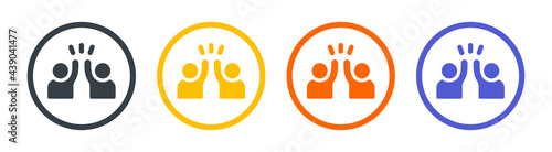High five hand gesture icon. Friendship concept