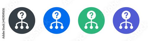 Question vector icon. Inquiry symbol, alternative solutions concept.