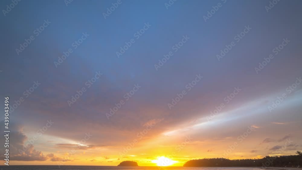 timelapse Scene of Colorful romantic sky sunset with Changing the color of the sky background . .beautiful golden sky at sunset above island in nature and travel concept.. timelapse Scene of Colorful romantic sky sunset with Changing the color of the sky background . .beautiful golden sky at sunset above island in nature and travel concept..