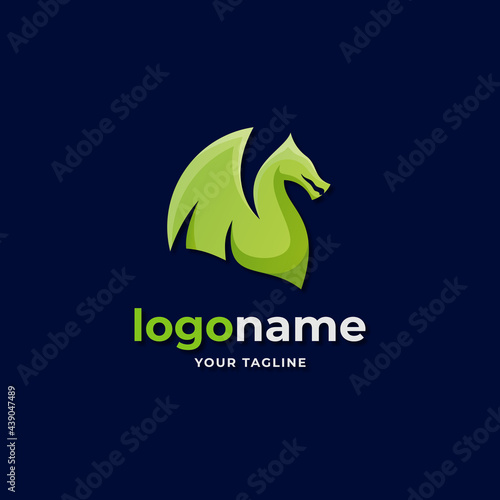 abstract dragon wing logo gradient style for e sport gaming company business
