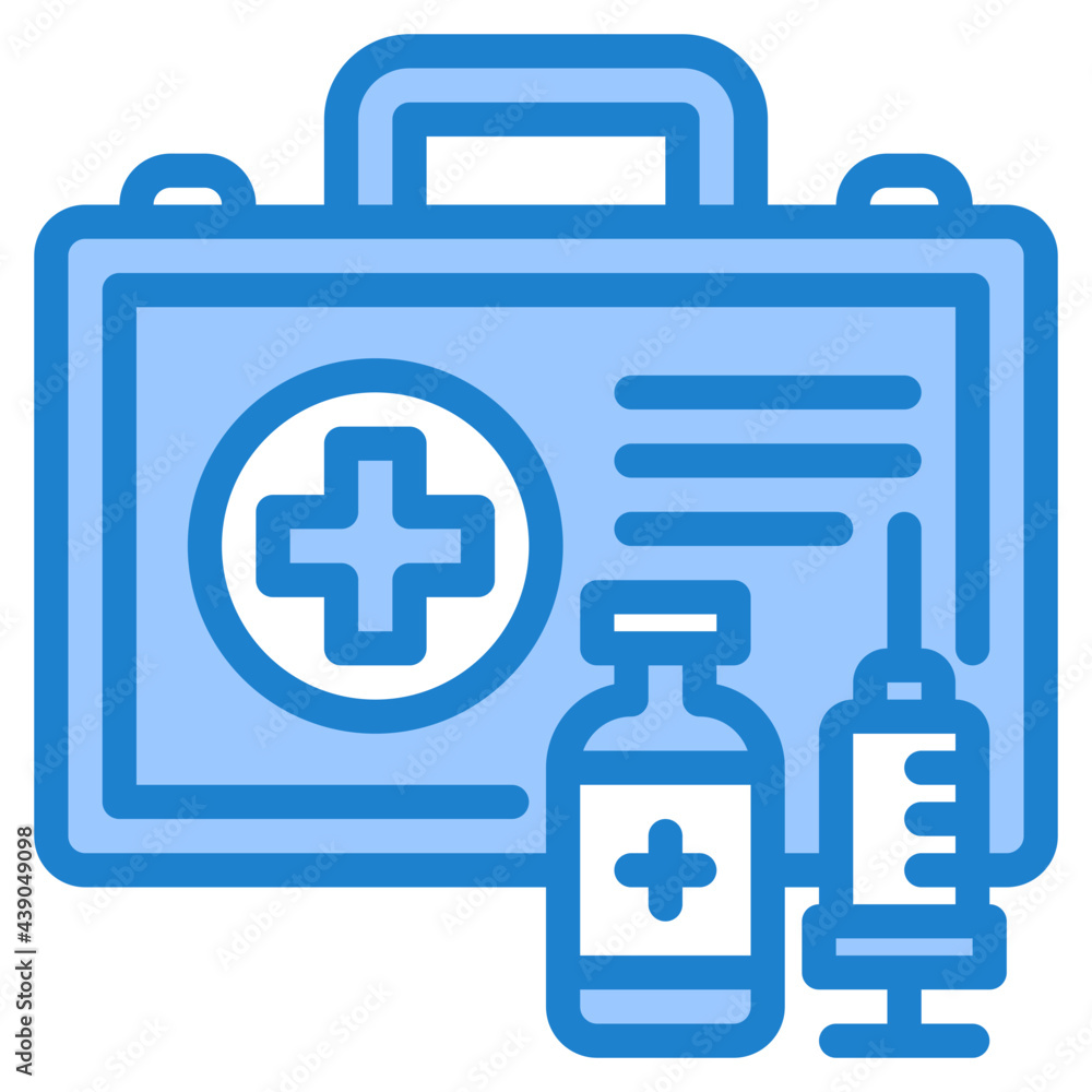 Obraz premium syringe blue style icon