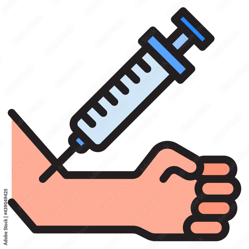syringe color line style icon