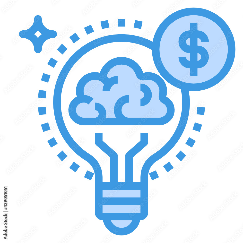 Idea blue line icon Idea blue line icon