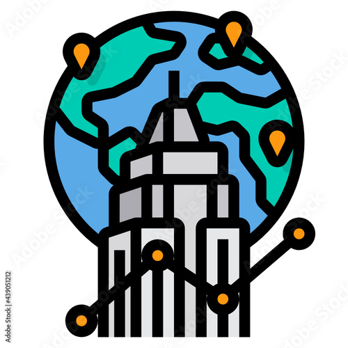Headquarters line icon