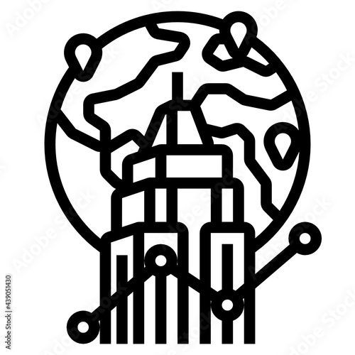 Headquarters line icon