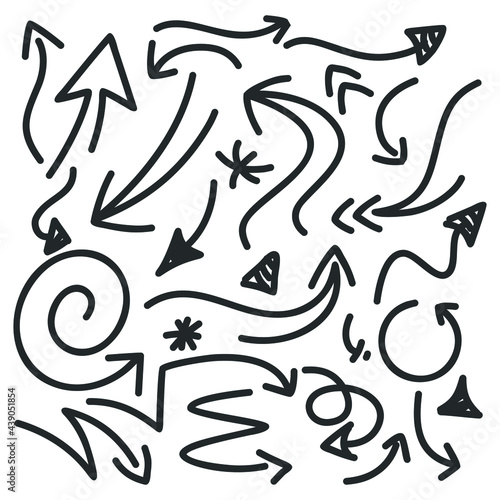Collection Of Hand Drawn Doodle Style Arrows